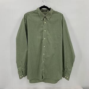 Eddie Bauer Mens Large Tall Button Down Shirt Long Sleeve Pocket Check Casual